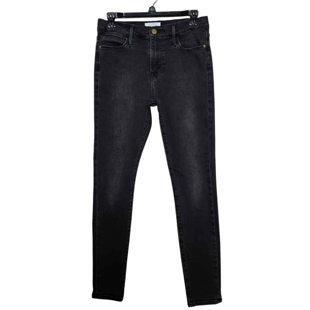 Frame Denim Black Le High Skinny Jeans